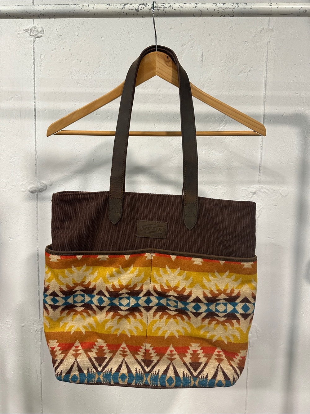 Pendleton Brown and Multi Color Southwestern Pattern Tote